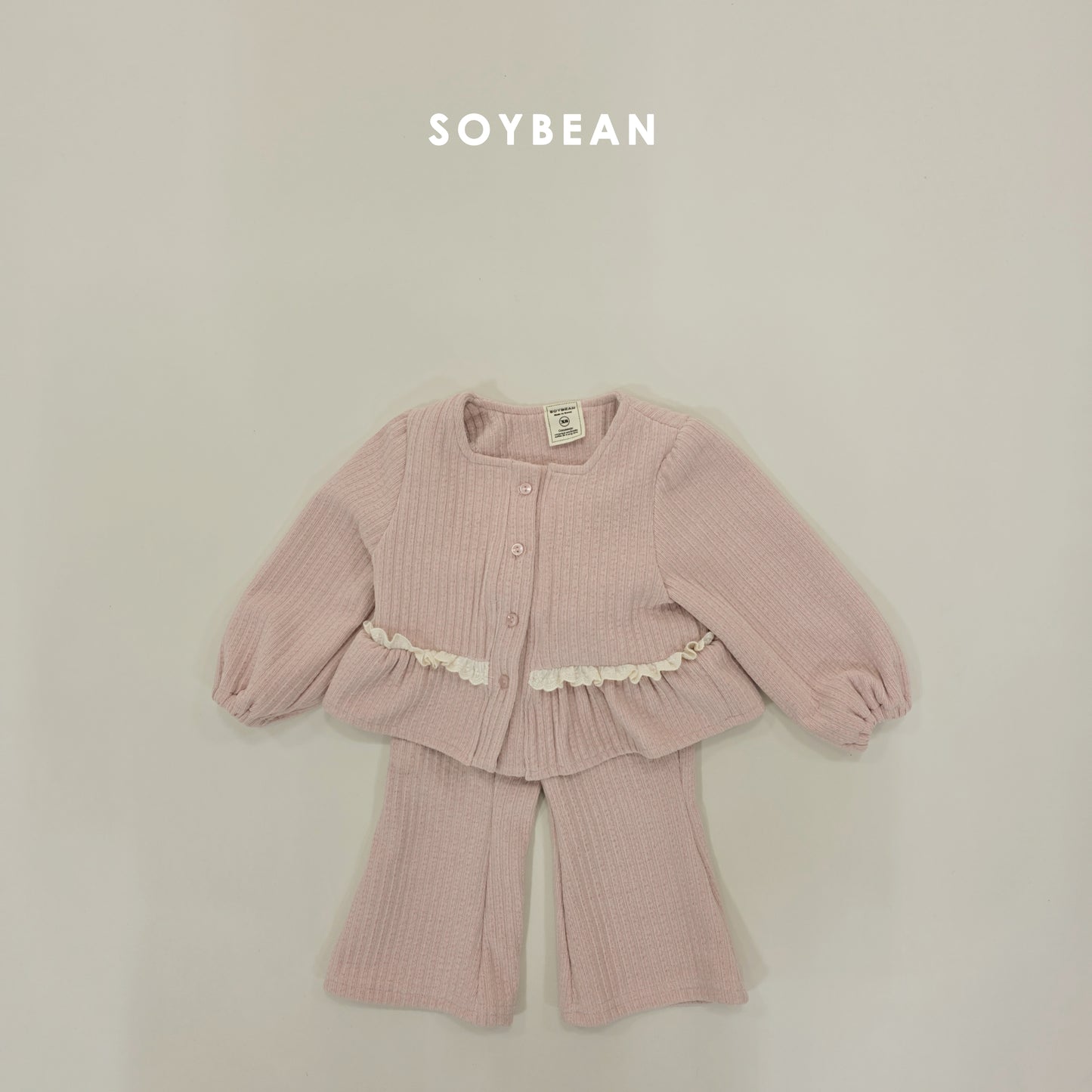 (Pre-order) Soybean Kids Winter - Mochi Square Top & Bottom Set 모찌스퀘어상하 (2 Colors)