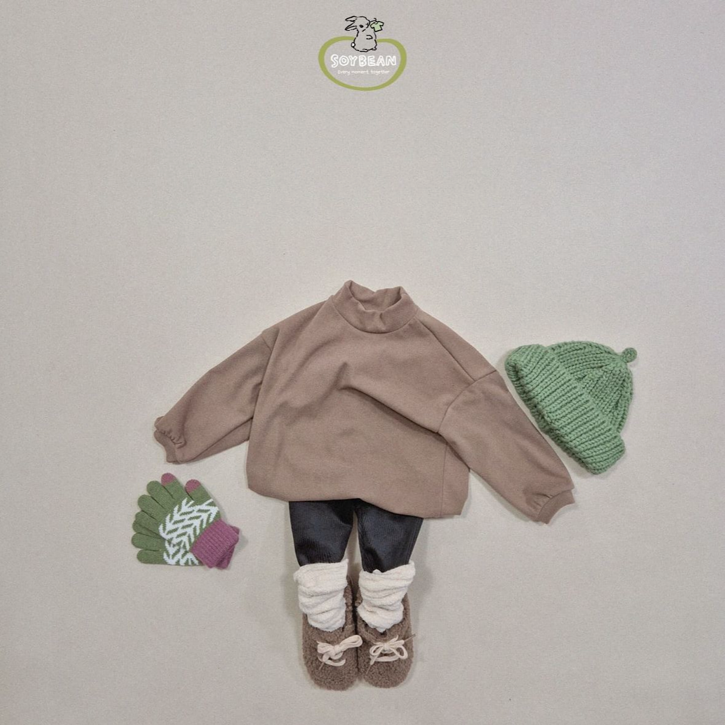 (Pre-order) Soybean Kids - Ribbed Mink Fleece Leggings 골지밍크레깅스 (5 Colors)