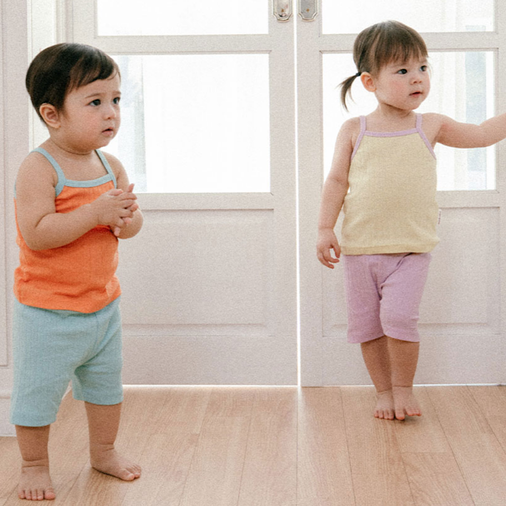 (Baby Boom) Summer Milk Ribbed Cami Pajama Set (4 Colors)