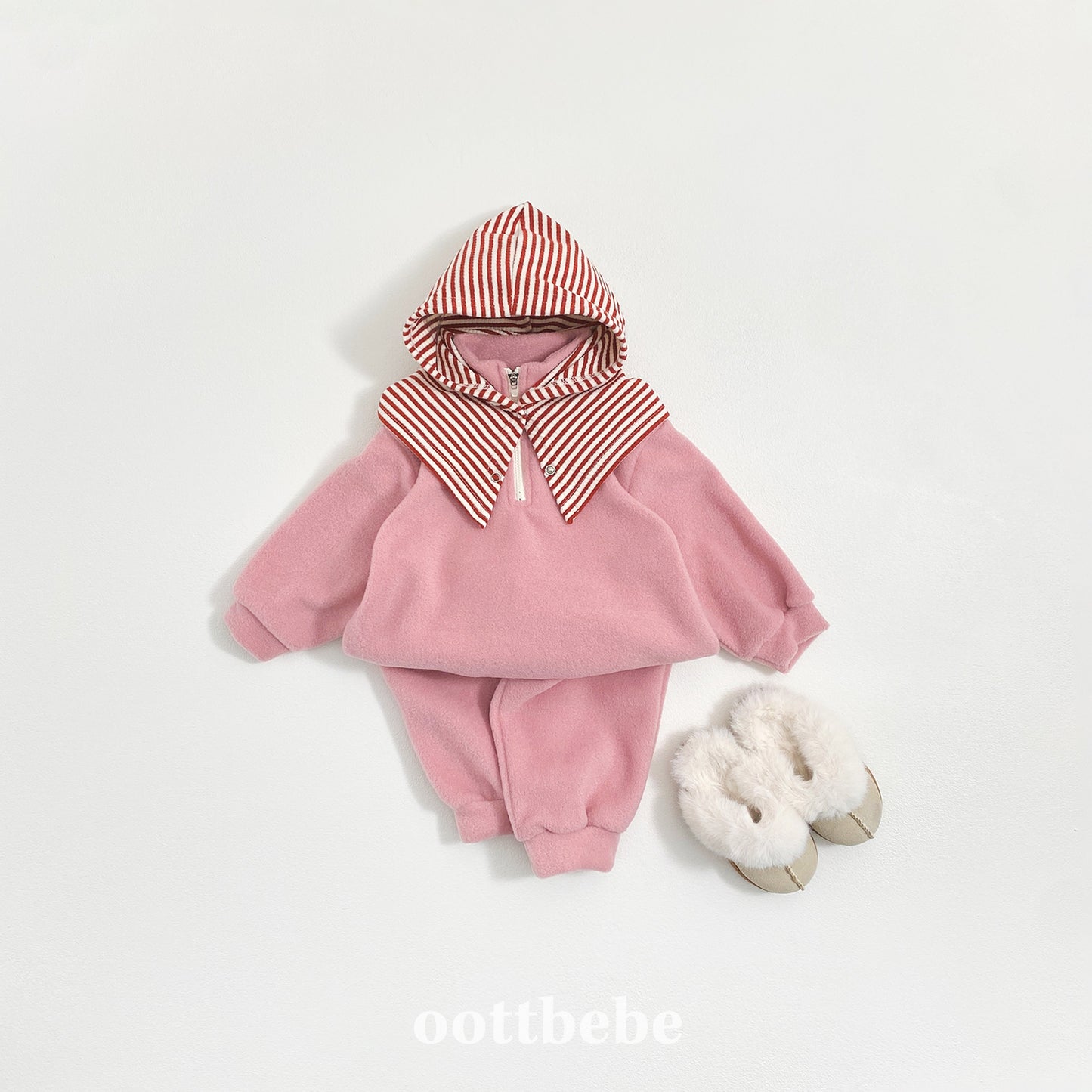 (Pre-order) OOTTBEBE Winter - Puppy Fleece Anorak Top & Bottom Set 멍멍아노락상하복 (4 Colors)