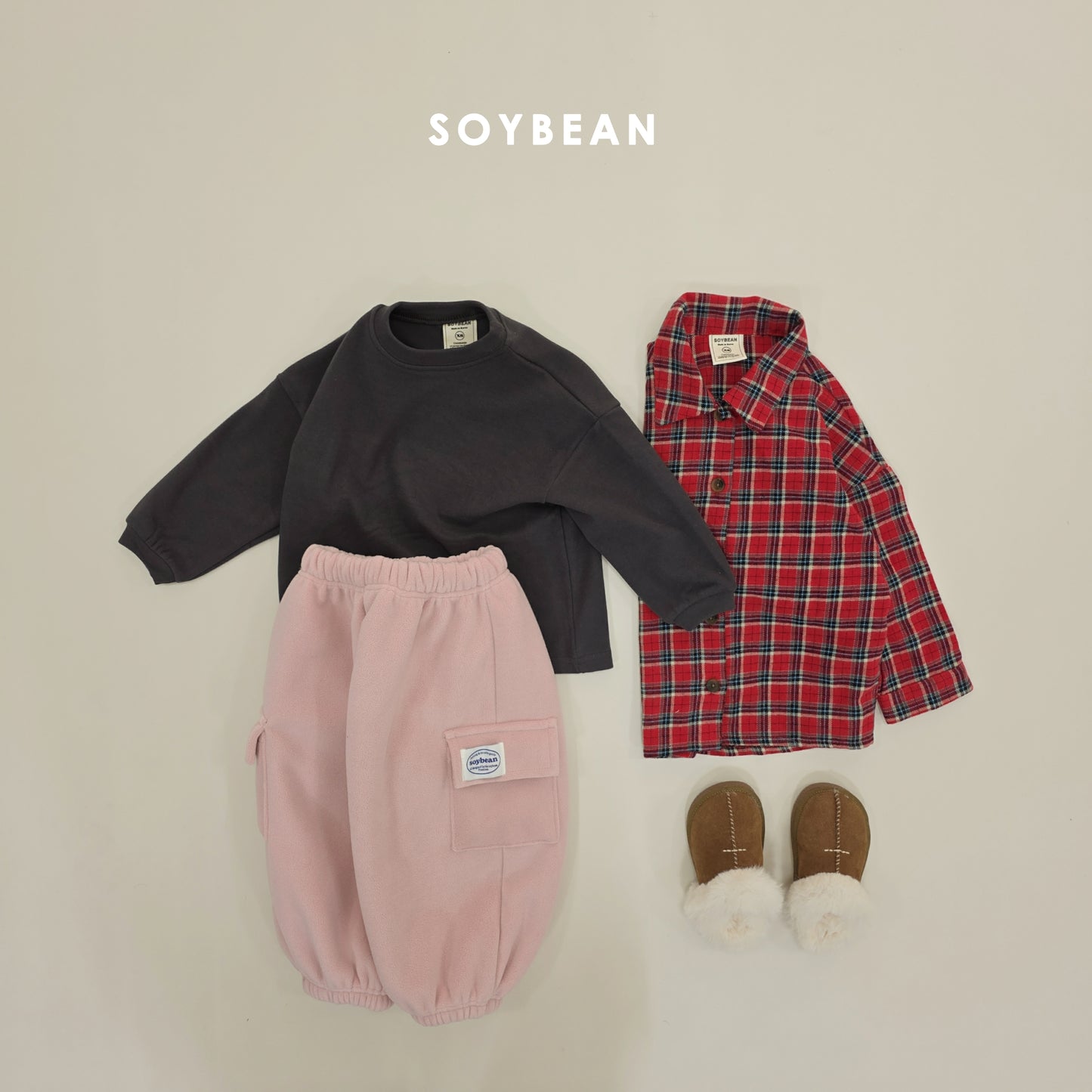 (Pre-order) Soybean Kids Winter - Forming Loose Fleece-Lined Tee 포밍루즈티셔츠 (7 Colors)