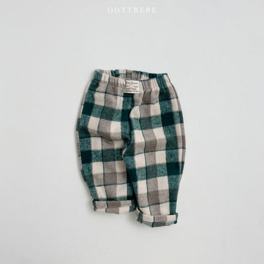 (Pre-order) OOTTBEBE - Brownie Winter Check Pants 브라우니체크팬츠 (2 Colors)