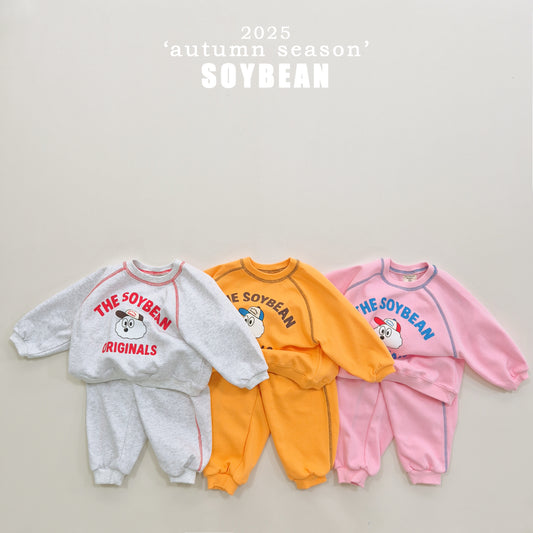 (Pre-order) Soybean Kids - Color Stitch Top & Bottom Set 컬러스티치상하복 (3 Colors)