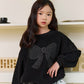 (Pre-order) Daily Bebe - Kids’ Ribbon Cubic Sweatshirt 리본 큐빅 맨투맨 (2 Colors)