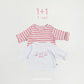 (Pre-order) OOTTBEBE Spring - Say OOTT 1+1 Kid Tee Set 세이오뜨1+1티셔츠 (4 Colors)