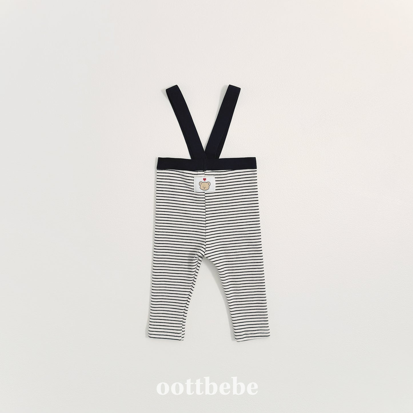 (Pre-order) OOTTBEBE Winter - (Bebe) Suspender Stripe Leggings 윈터멜빵레깅스 (3 Colors)