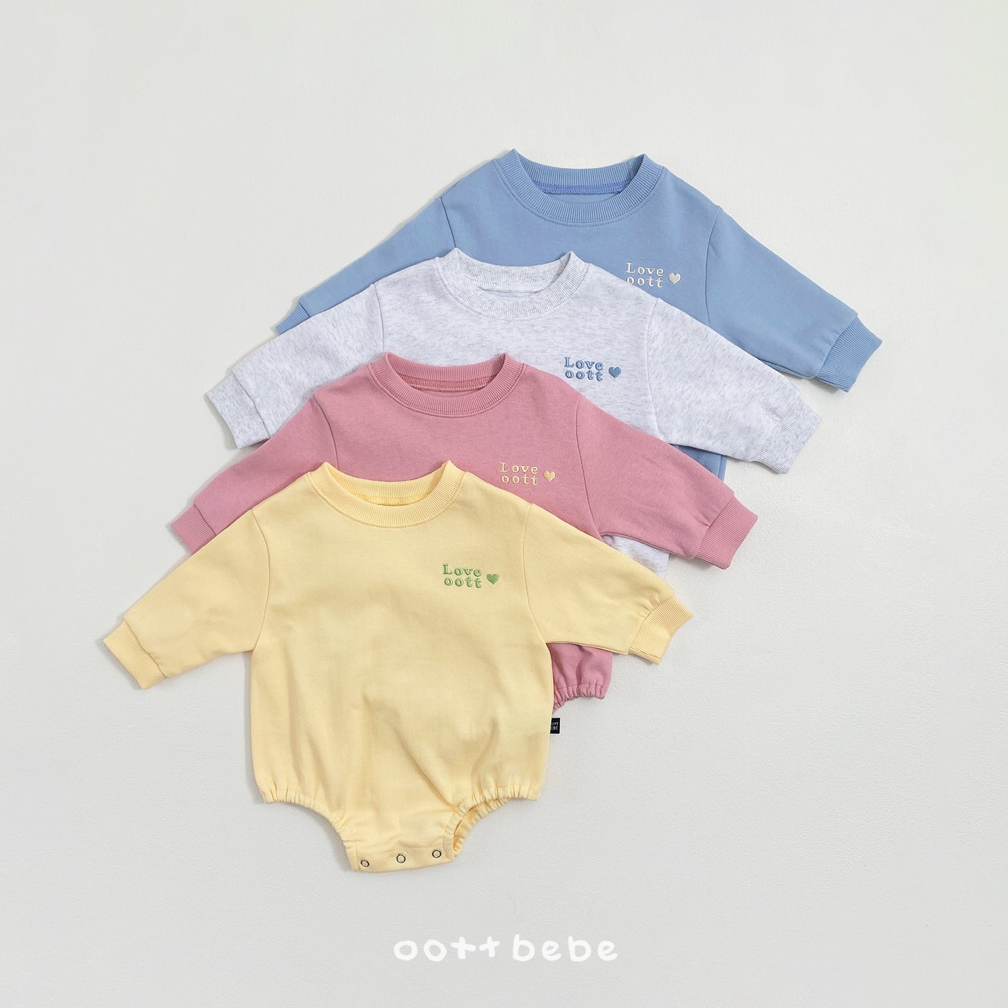 (Pre-order) OOTTBEBE Spring - Love OOTT Bodysuit 러브 오뜨 슈트 (4 Colors)