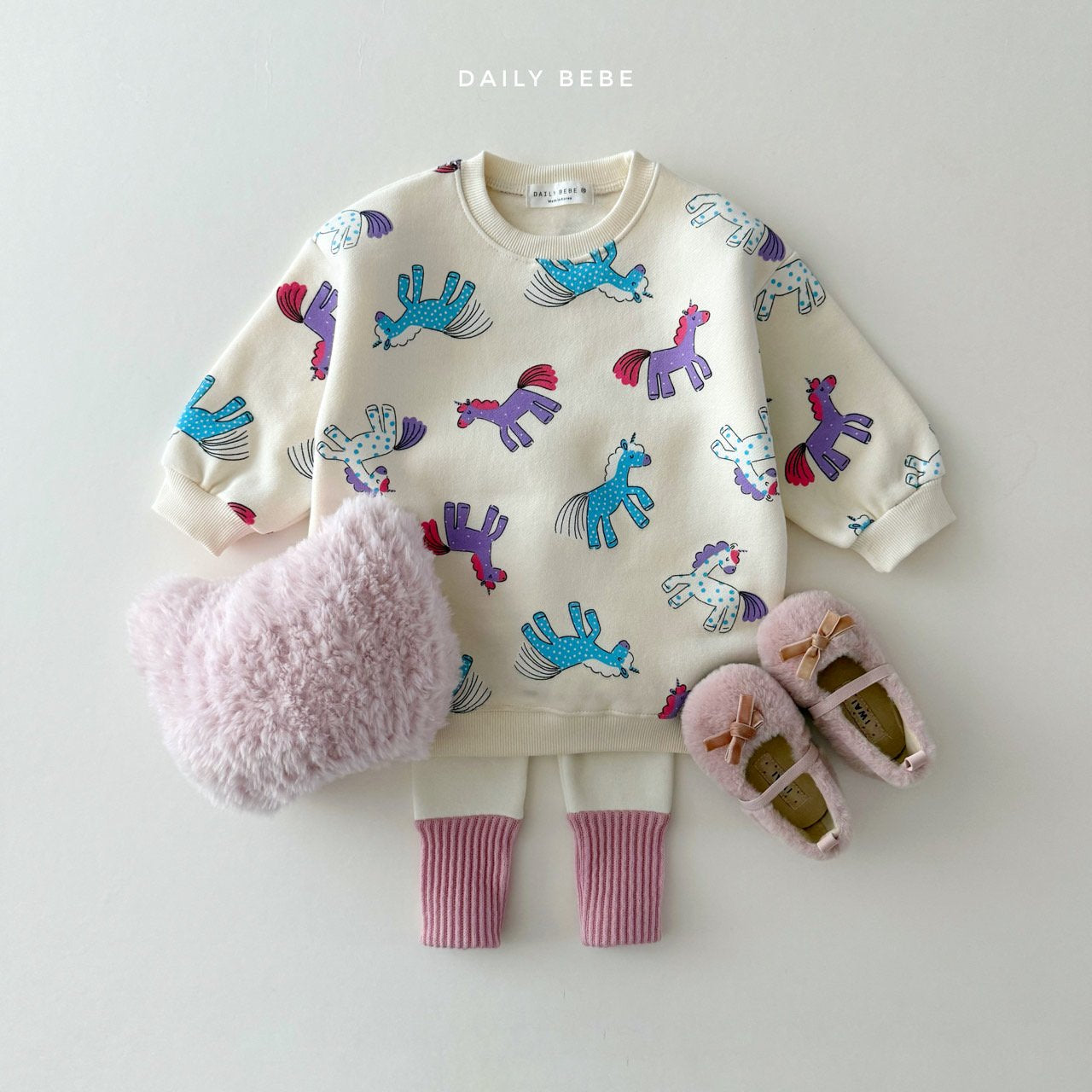 (Pre-order) Daily Bebe Winter - Kids' Playful Animal Long Sweatshirt 롱 맨투맨 (2 Colors)