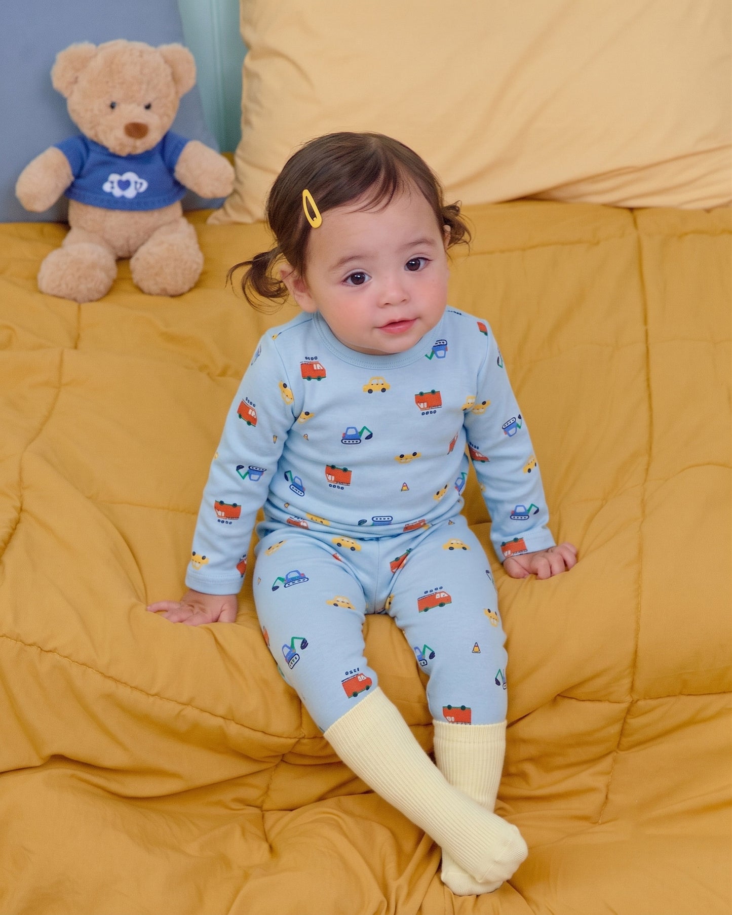 (Pre-order) OOTTBEBE Fall - Cute Car Pajama Set 자동차실내복 (2 Colors)