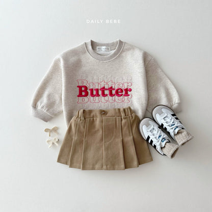 (Pre-order) Daily Bebe - Kids’ Butter Embroidered Sweatshirt 버터자수 맨투맨 (2 Colors)