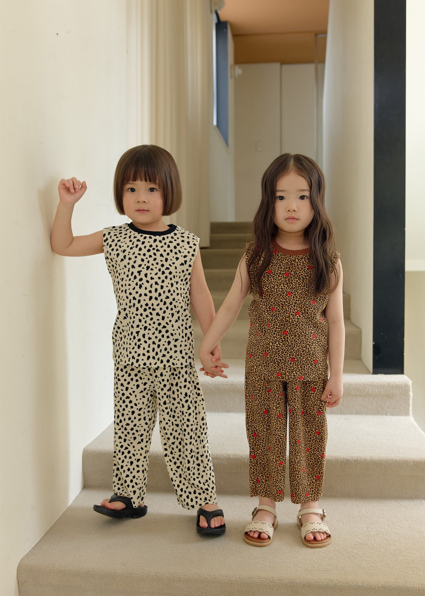 (Pre-order) Daily Bebe Summer - Kids’ Color-Block Pleats Set 배색 플리츠 세트 (8 Colors)