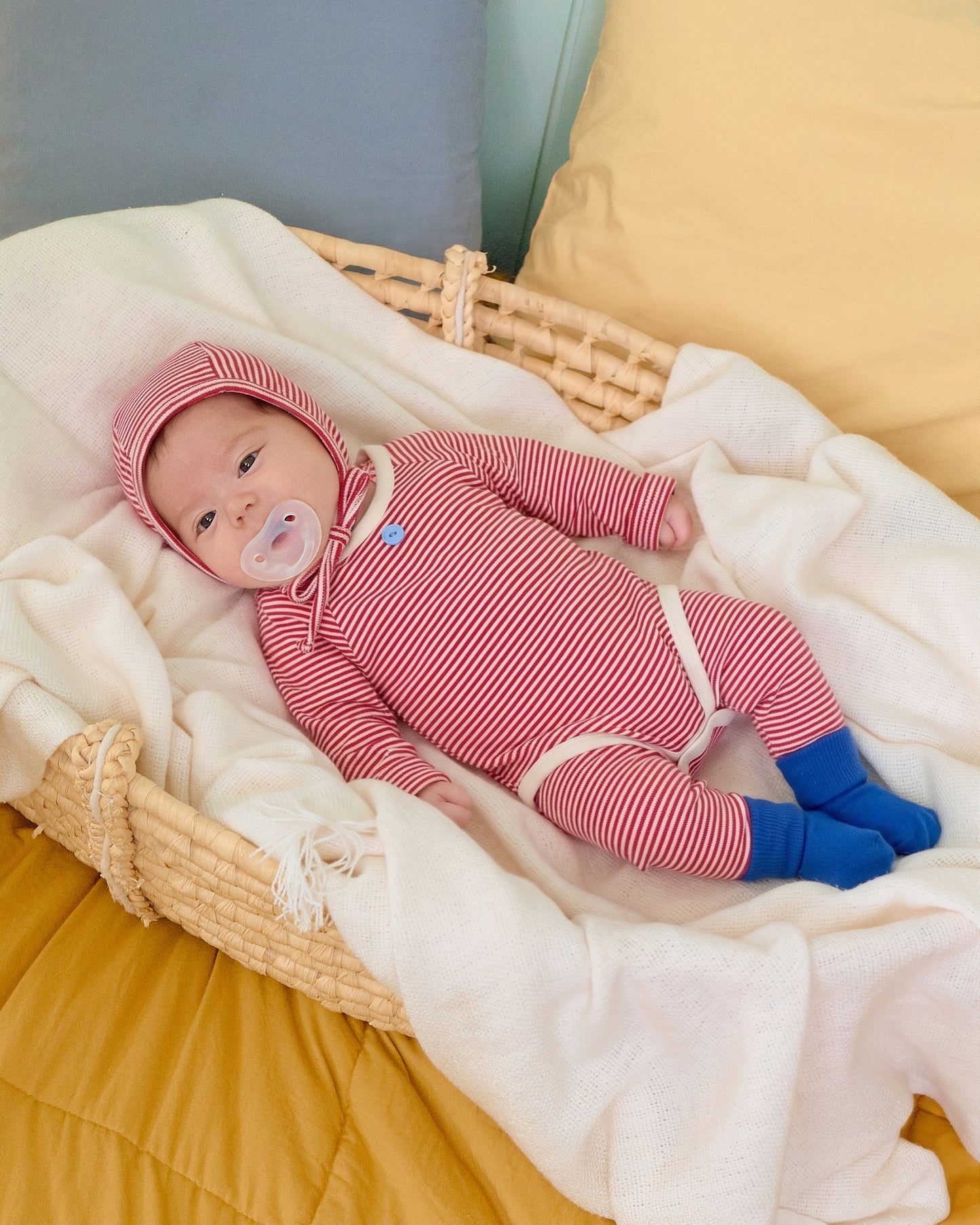 (Pre-order) OOTTBEBE Fall - Sweet Stripe Romper & Leggings Set 바닐라라떼슈트세트 (3 Colors)