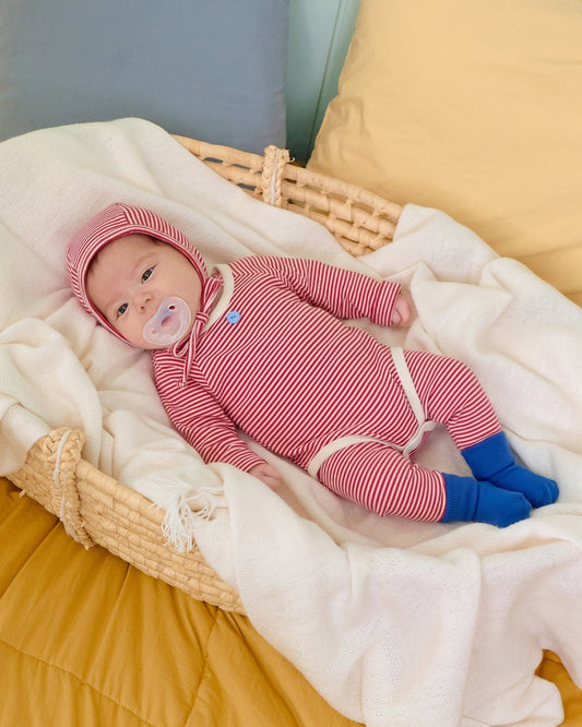 (Pre-order) OOTTBEBE Fall - Sweet Stripe Romper & Leggings Set 바닐라라떼슈트세트 (3 Colors)