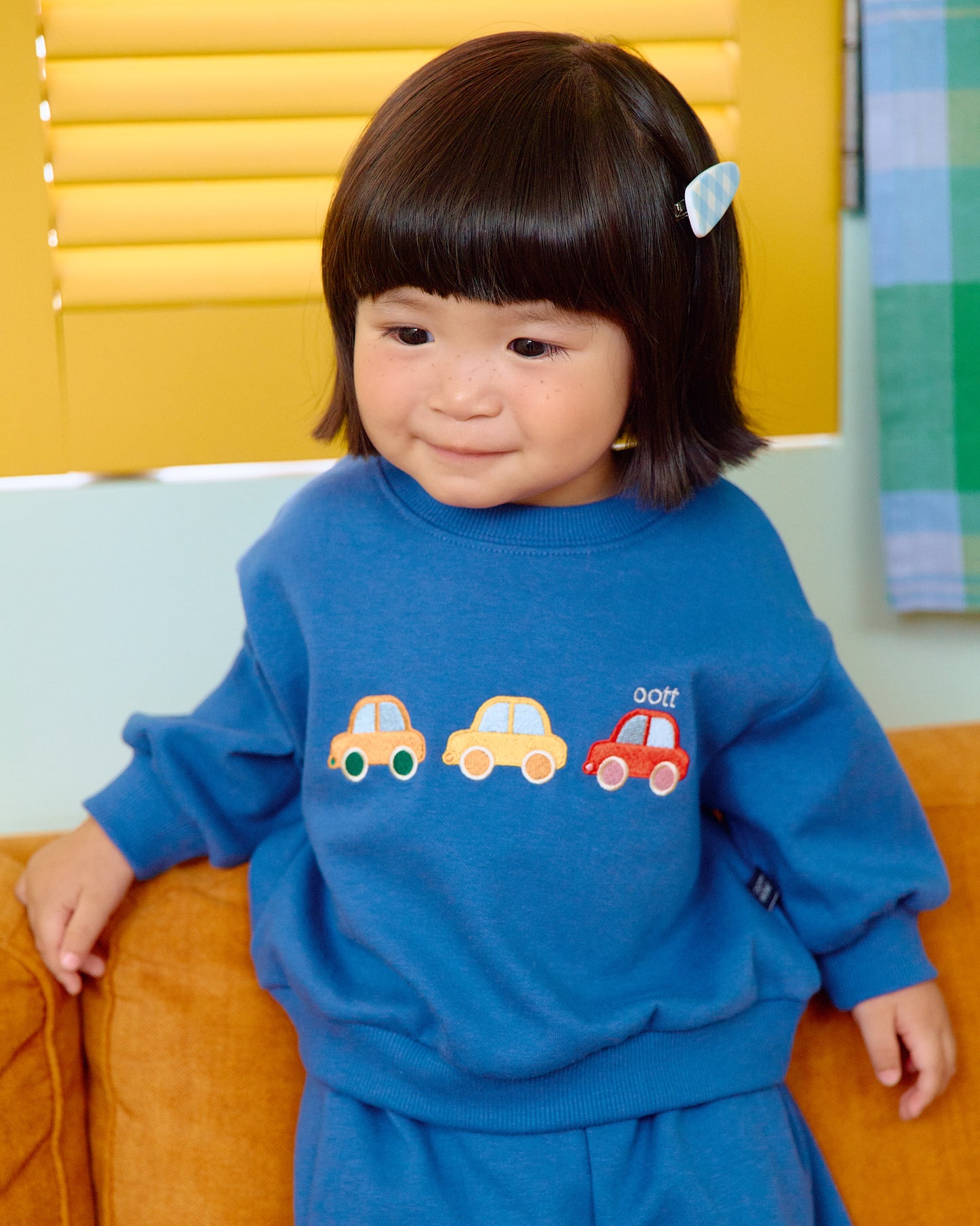 (Pre-order) OOTTBEBE Fall - Cute Car Top & Bottom Set - 자동차상하복 (2 Colors)