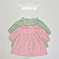 (Pre-order) Soybean Kids - Check Flower Embroidery Dress 체크플라워원피스 (2 Colors)