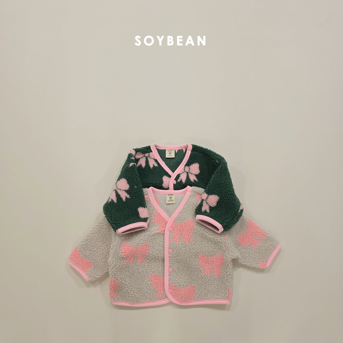 (Pre-order) Soybean Kids Winter - Ribbon Sherpa Jacket 리본양털자켓 (2 Colors)