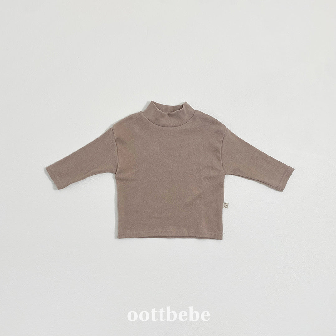 (Pre-order) OOTTBEBE Winter - Modal Ribbed Turtleneck Tee 모달골지폴라티 (4 Colors)