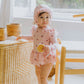 (Pre-order) KoongsKoongs Kids’ Premium Le Cherry Ruffle Rash Guard Dress Set (Pink)