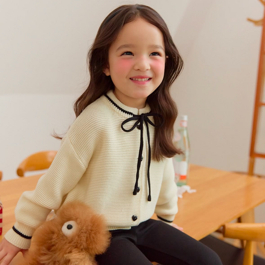 (Pre-order) Daily Bebe - Kids’ Ribbon Cardigan 리본 가디건 (2 Colors)