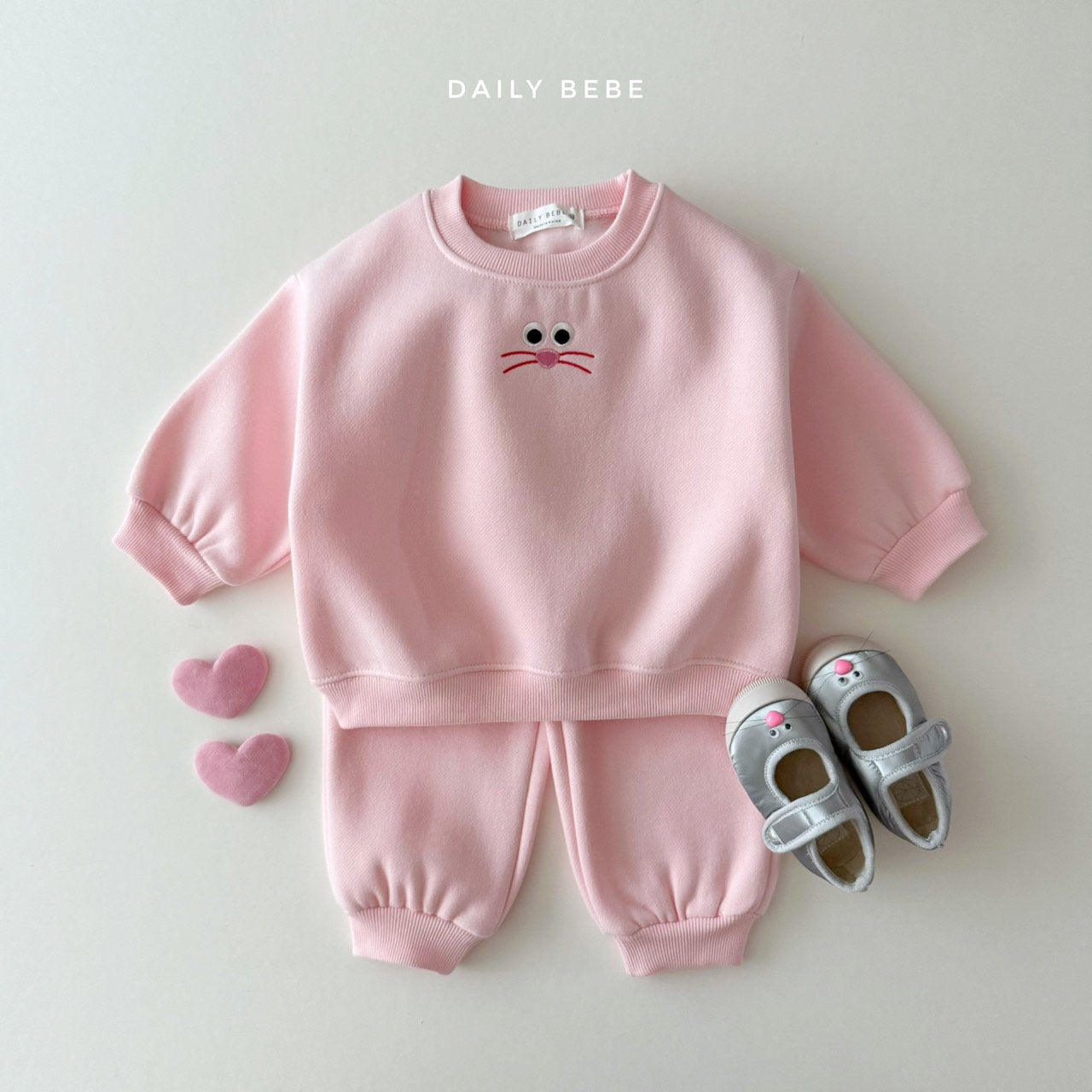 (Pre-order) Daily Bebe - Kids’ Kitty Top & Bottom Set 모루인형셋트 (6 Colors)