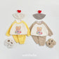 (Pre-order) OOTTBEBE Winter - Watercolor Bear Top & Bottom Set 페인팅오띠상하복 (2 Colors)