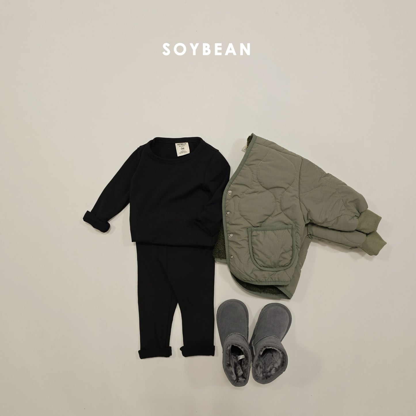(Pre-order) Soybean Kids Winter - Heat Fleece Pajama Set 히트실내복 (6 Colors)