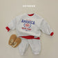 (Pre-order) Soybean Kids Winter - America Fleece-Lined Top & Bottom Set 아메리카양기모상하 (2 Colors)