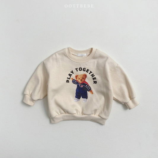 (Pre-order) OOTTBEBE - Play Together Bear Sweatshirt 플레이투게더맨투맨 (2 Colors)