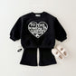 (Pre-order) Daily Bebe Winter - Kids’ Foam Heart Bootcut Top & Bottom Set 발포 부츠컷세트 (4 Colors)