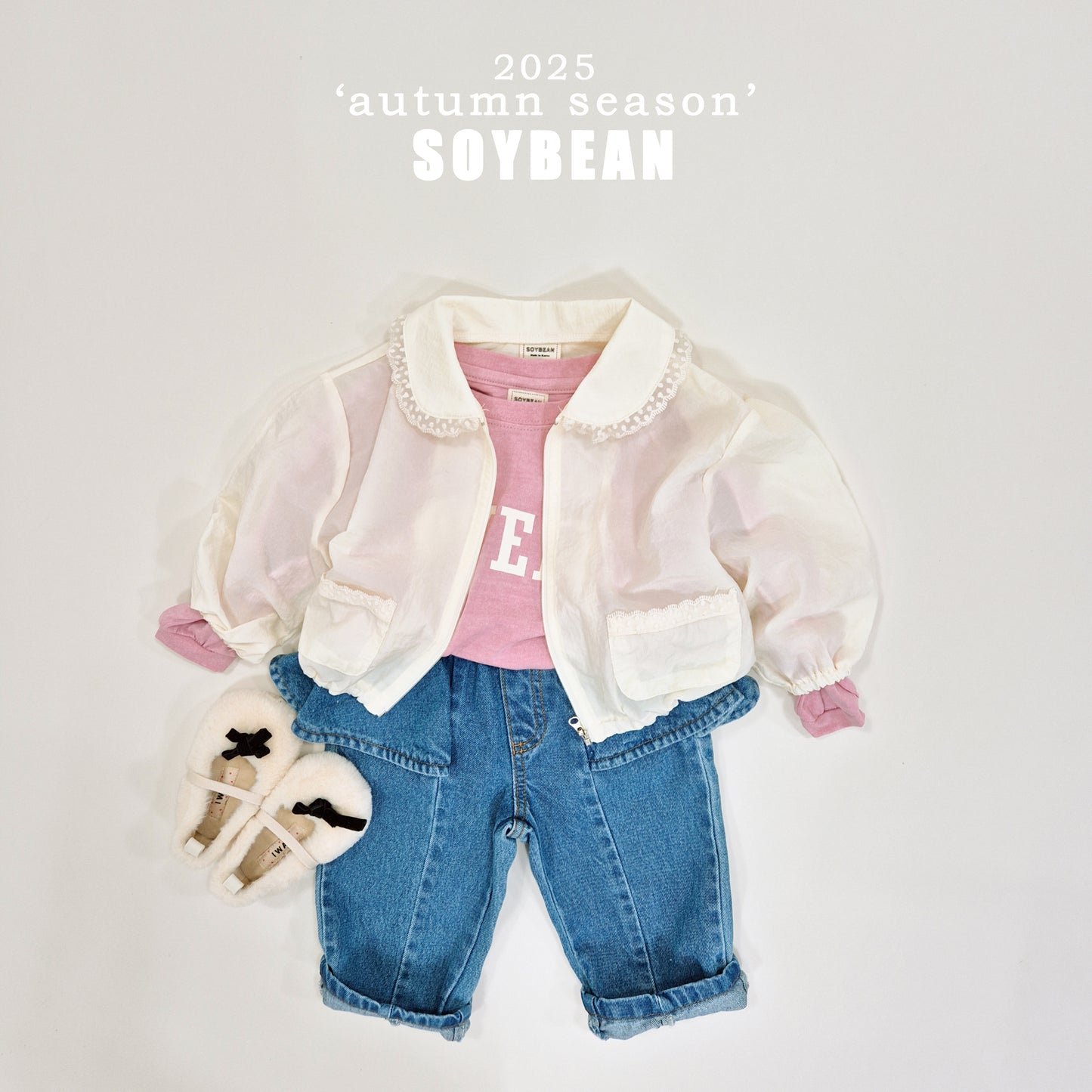 (Pre-order) Soybean Kids - Lace Windbreaker Jacket 레이스바람막이 (2 Colors)