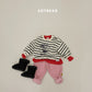 (Pre-order) Soybean Kids Winter - Jumping Bunny Stripe Fleece-Lined Sweatshirt 점핑버니단가라맨투맨 (3 Colors)
