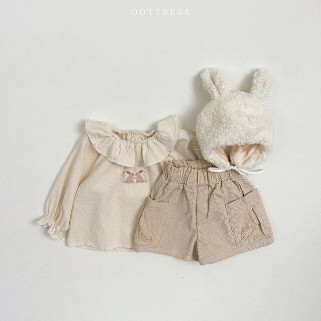 (Pre-order) OOTTBEBE - Tulip Corduroy Shorts 튤립골덴팬츠 (2 Colors)