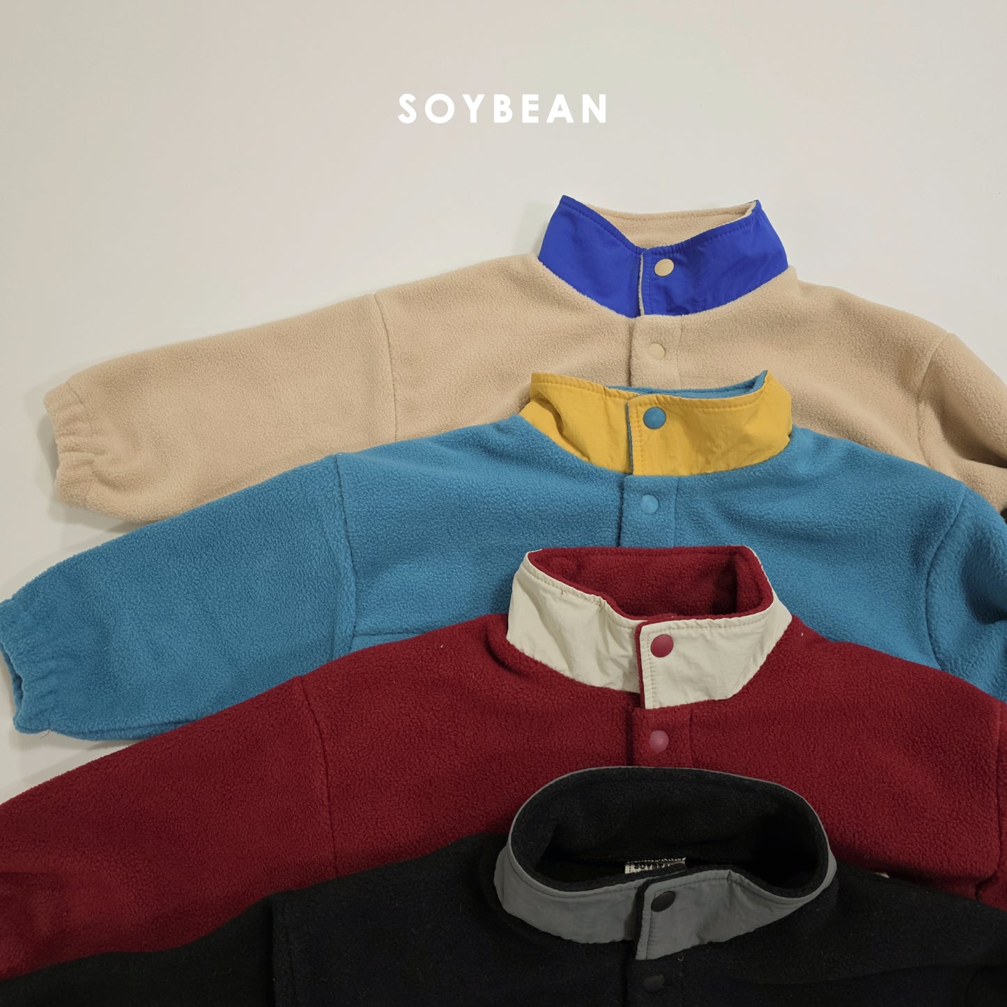 (Pre-order) Soybean Kids Winter - Mountain Neck Fleece Top & Bottom Set 마운틴넥플리스세트 (4 Colors)