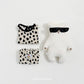 (Pre-order) OOTTBEBE Summer - Petit Leopard Pleated Set 쁘띠호피플리츠상하복 (2 Colors)