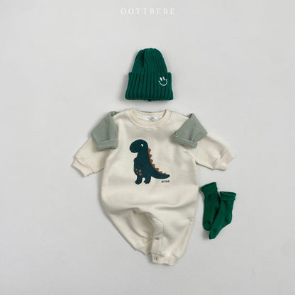 (Pre-order) OOTTBEBE - Winter Dinosaur Bodysuit 아기공룡전신수트 (3 Colors)