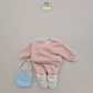 (Pre-order) Soybean Kids - Striped Fleece-Lined Top & Bottom Set 양기모단가라상하복 (4 Colors)