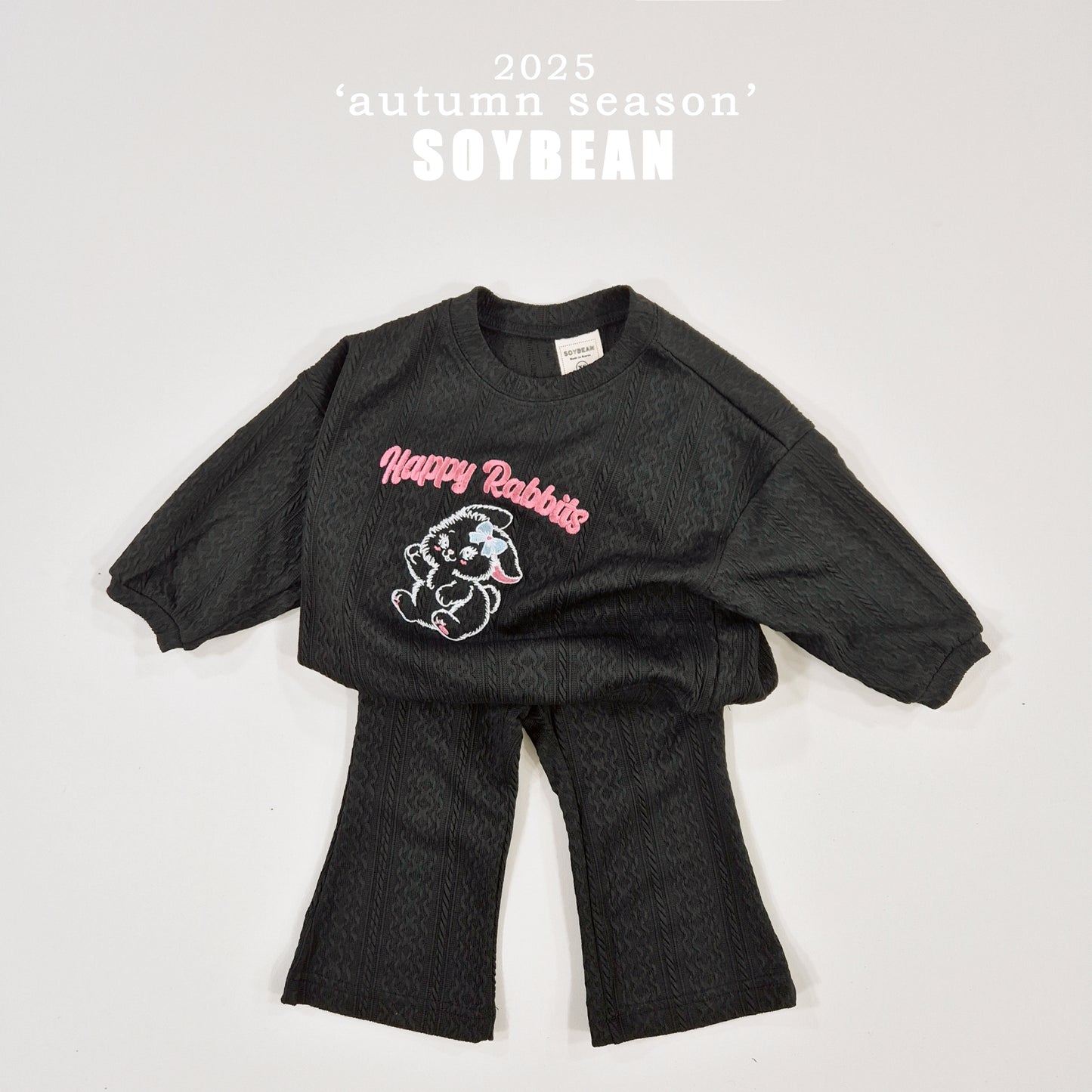 (Pre-order) Soybean Kids - Rabbit Knit Top & Bottom Set 레빗니트상하복 (2 Colors)