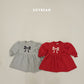 (Pre-order) Soybean Kids Winter - Ribbon Fleece-Lined Sweatshirt Dress 리본양기모맨투맨OPS (2 Colors)