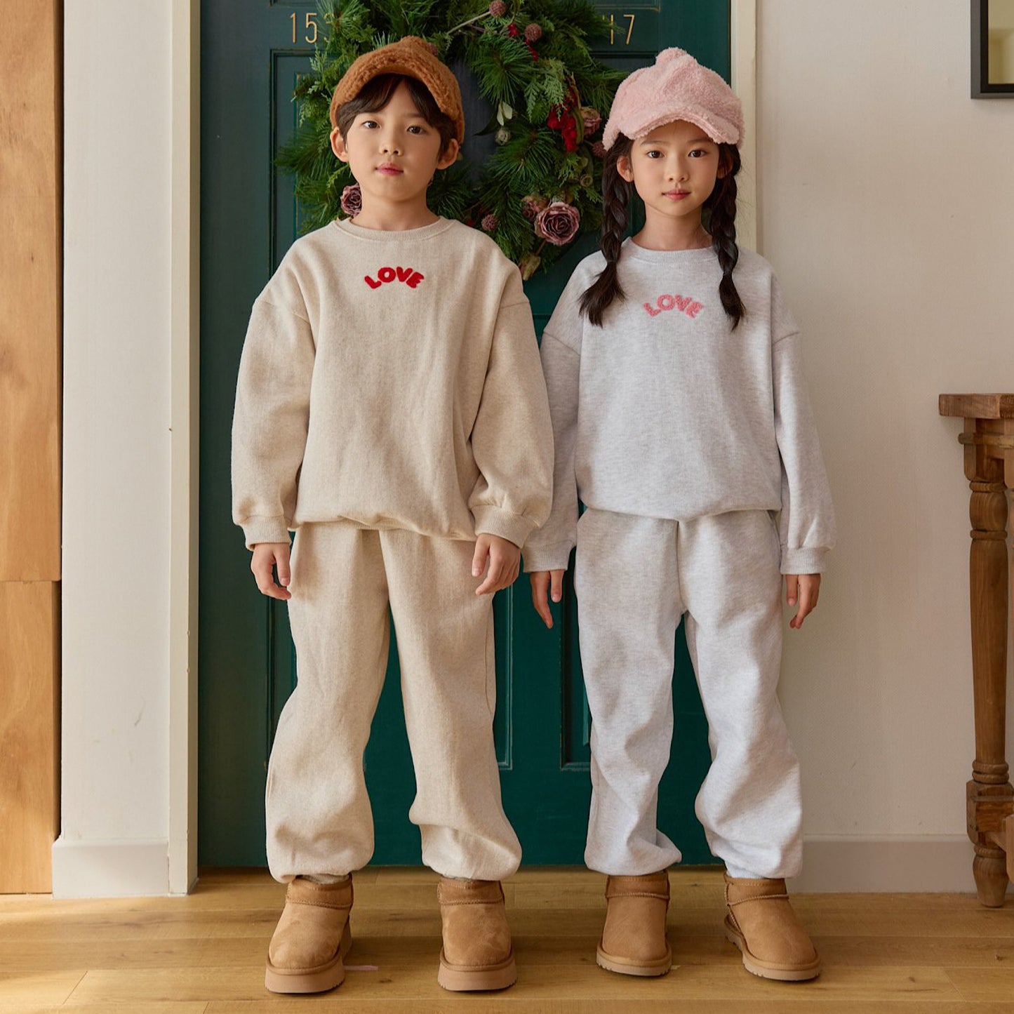 (Pre-order) Daily Bebe - Kids’ Love Top & Bottom Set 러브부클셋트 (4 Colors)