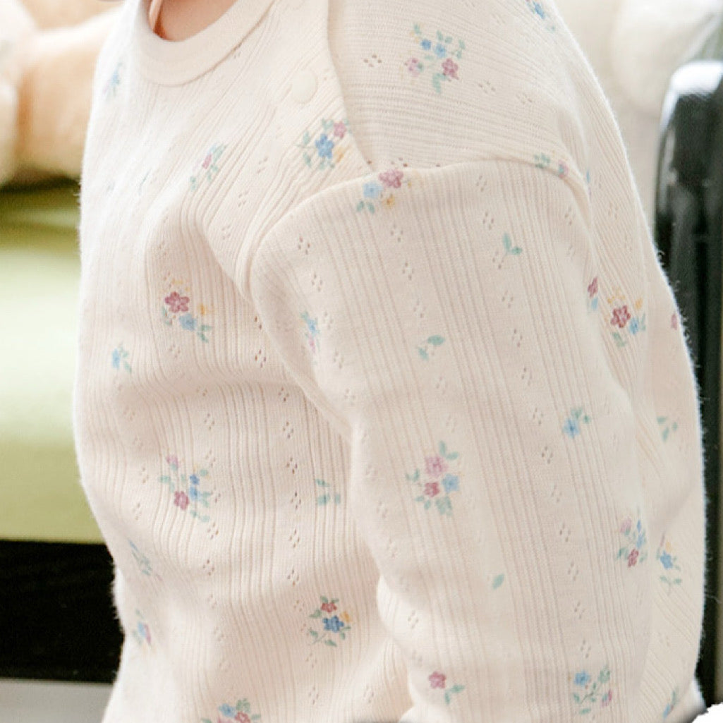 (Baby Boom) Jacquard Diamond Long-Sleeve Pajama Set