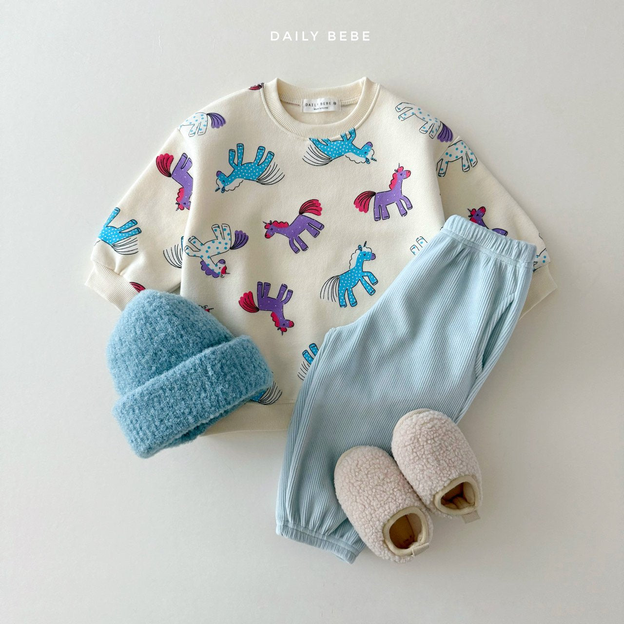 (Pre-order) Daily Bebe Winter - Kids' Playful Animal Long Sweatshirt 롱 맨투맨 (2 Colors)