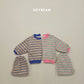 (Pre-order) Soybean Kids Winter - Rainbow Mochi Fleece-Lined Top & Bottom Set 무지개모찌상하복 (2 Colors)