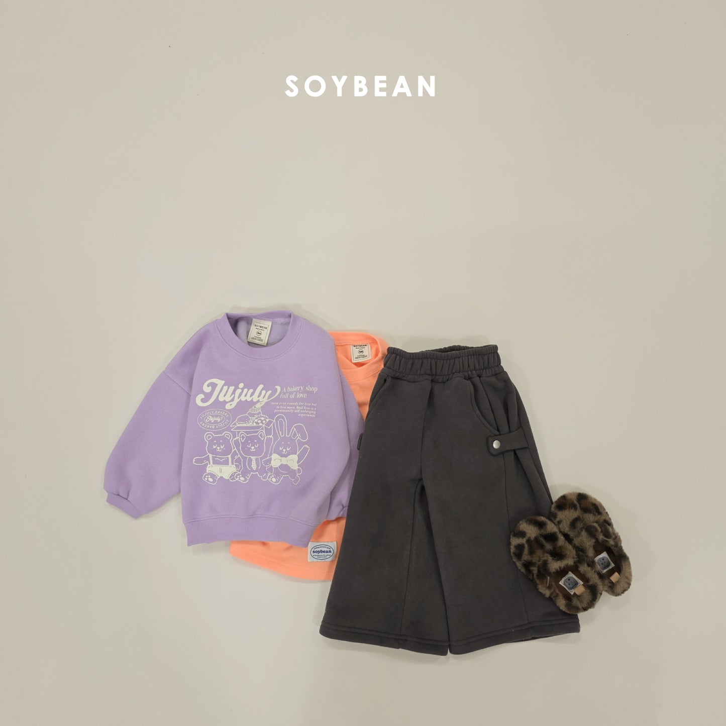 (Pre-order) Soybean Kids Winter - Cozy Layered Fleece-Lined Tee 포근한레이어드티 (5 Colors)