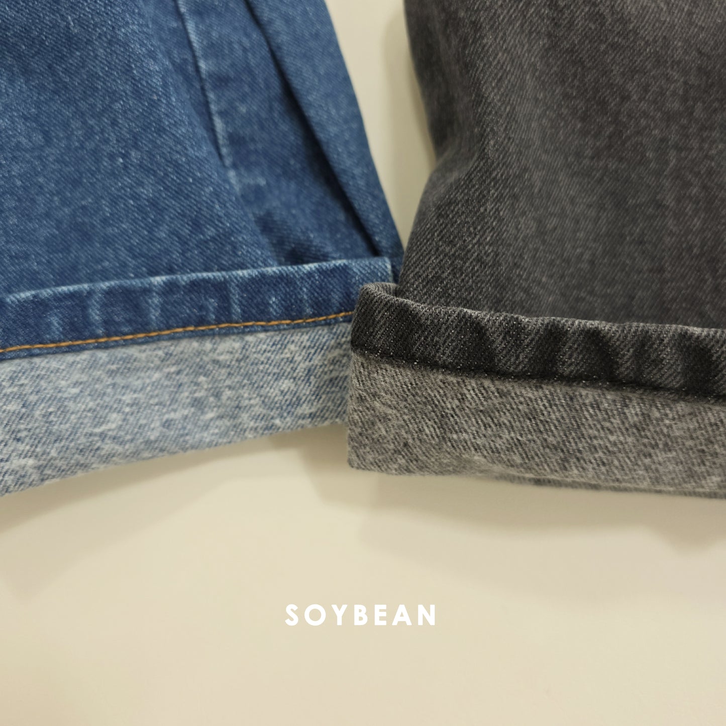 (Pre-order) Soybean Kids Winter - Snap Cut Fleece-Lined Denim Pants 스냅컷기모데님 (2 Colors)
