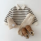 (Pre-order) Daily Bebe - Kids’ Collar Striped Sweatshirt 카라 단가라 맨투맨 (2 Colors)