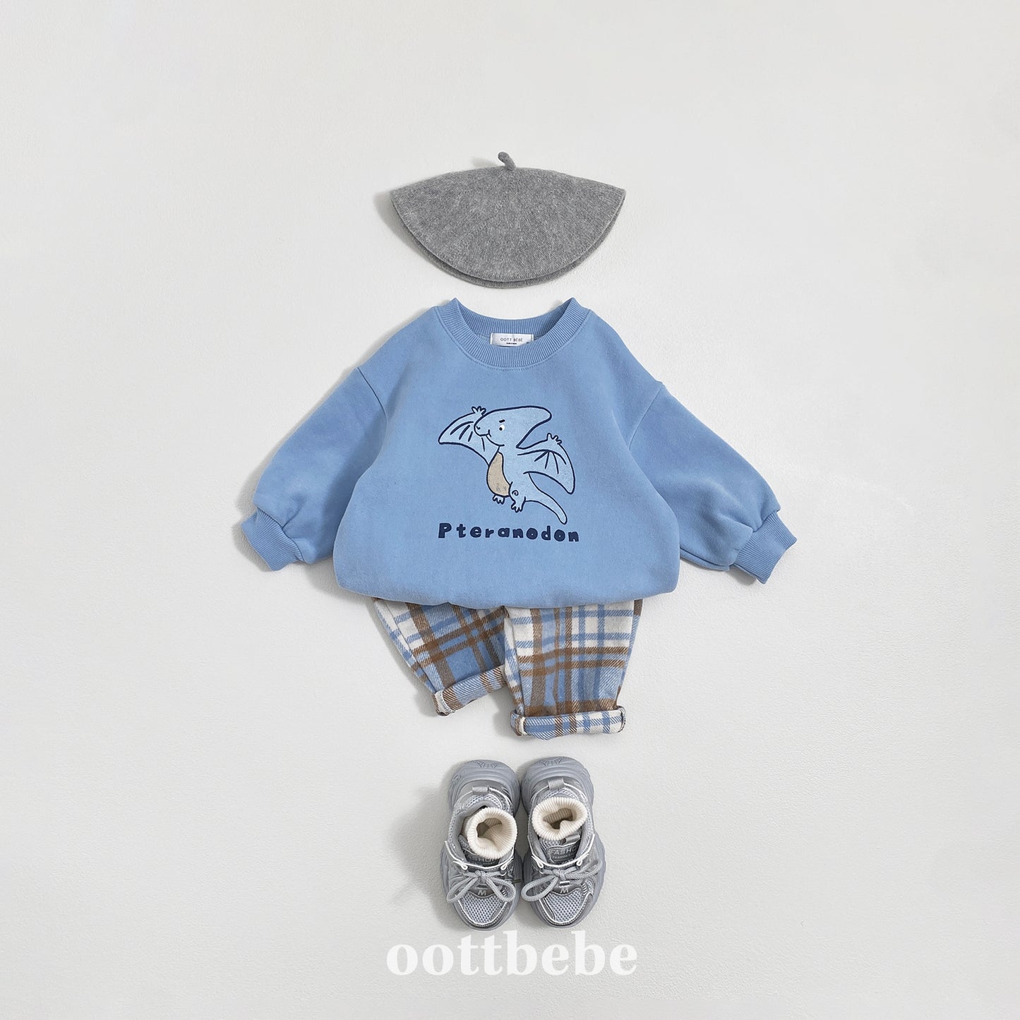 (Pre-order) OOTTBEBE Winter - Dino Friends Fleece Sweatshirt 공룡맨투맨(양기모) 4 Colors)