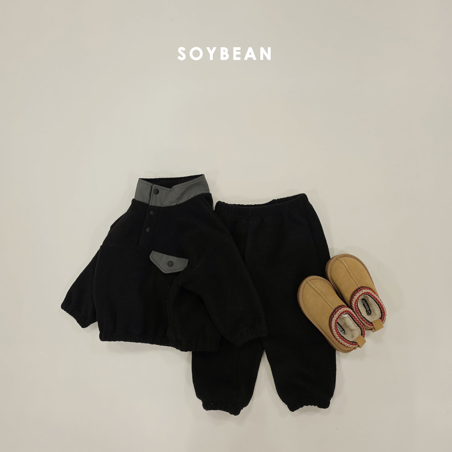 (Pre-order) Soybean Kids Winter - Mountain Neck Fleece Top & Bottom Set 마운틴넥플리스세트 (4 Colors)