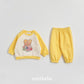 (Pre-order) OOTTBEBE Winter - Watercolor Bear Top & Bottom Set 페인팅오띠상하복 (2 Colors)