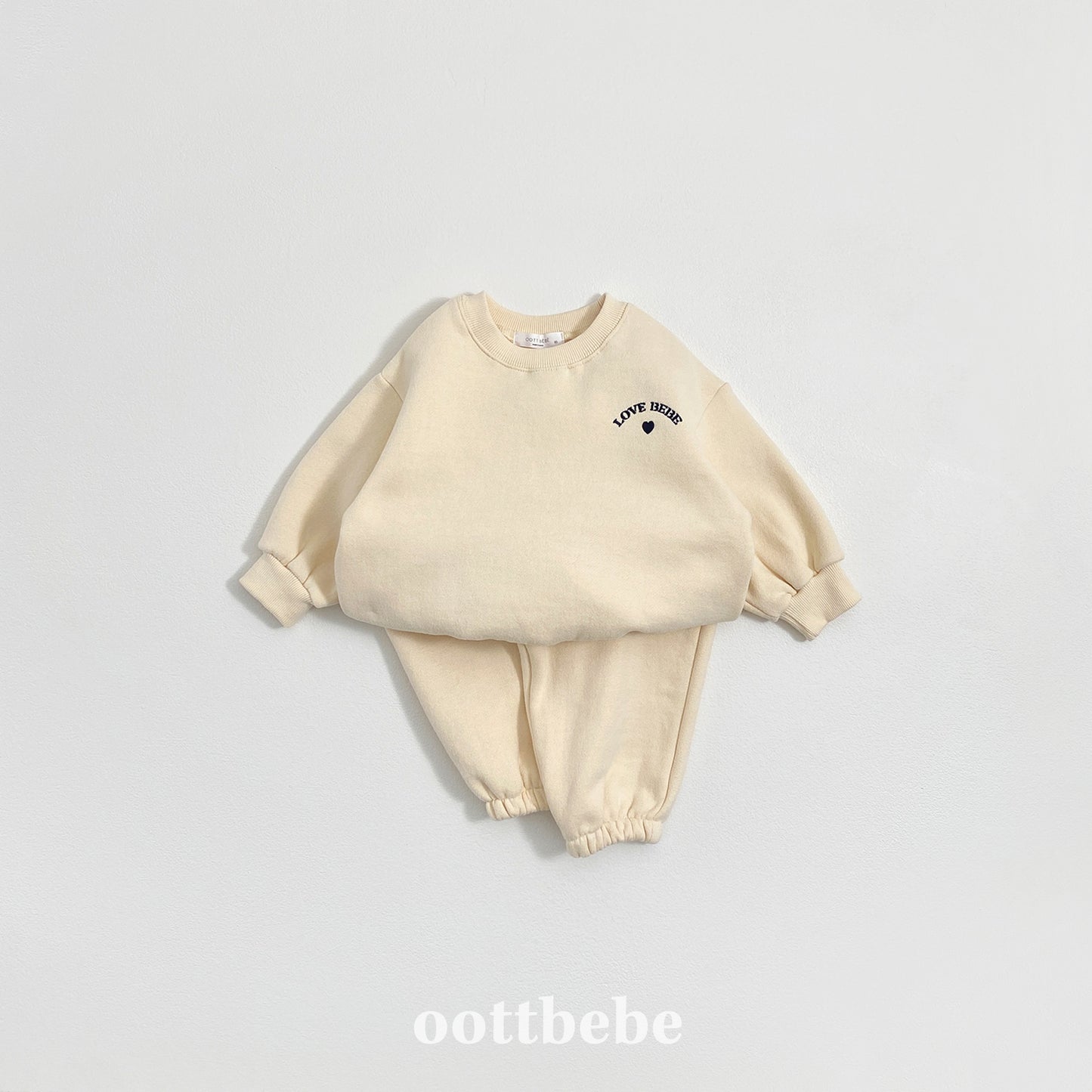 (Pre-order) OOTTBEBE Winter - Love Bebe Top & Bottom Set 러브베베상하복 (4 Colors)