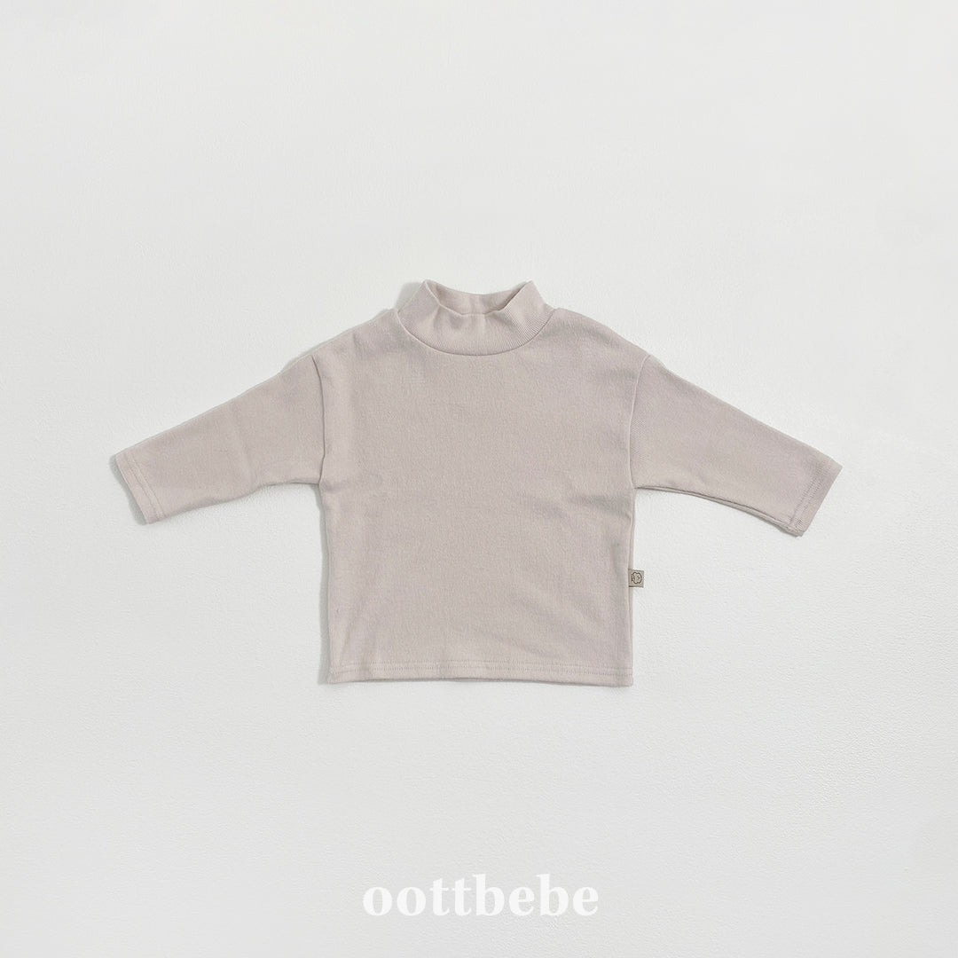(Pre-order) OOTTBEBE Winter - Modal Ribbed Turtleneck Tee 모달골지폴라티 (4 Colors)